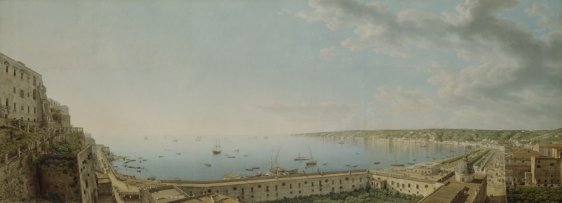 Giovanni Battista Lusieri, A View of the Bay of Naples, Looking Southwest from the Pizzofalcone towards Capo di Posilippo, 1791 (detail). The J. Paul Getty Museum, Los Angeles.