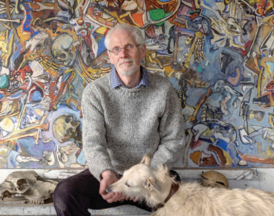 Duncan Shanks sits in his studio.