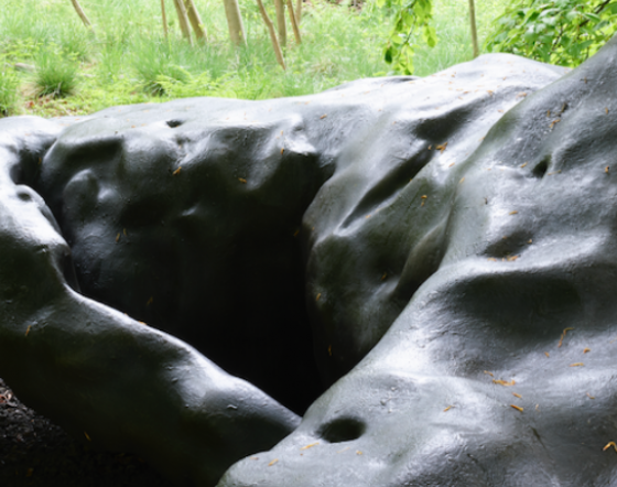 Detail from Tracey Emin's I Lay Here For You in the grounds of Jupiter Artland.