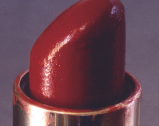 Detail of a used lip stick.