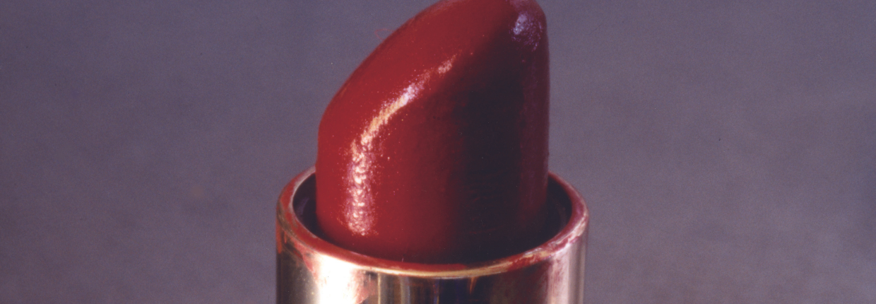 Detail of a used lip stick.