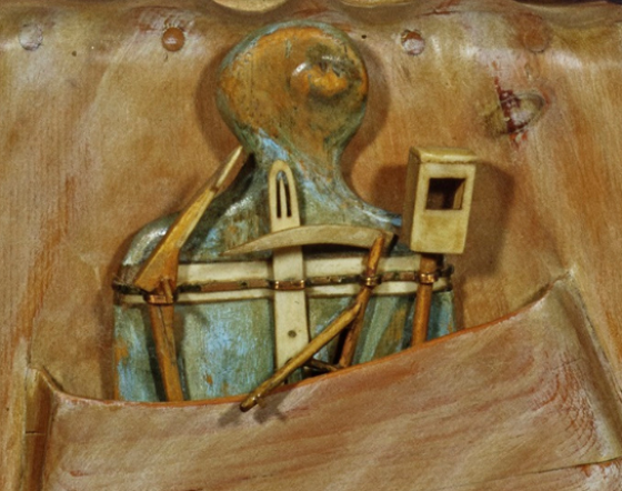 Detail of The Ring Net, bag hangs with tools.